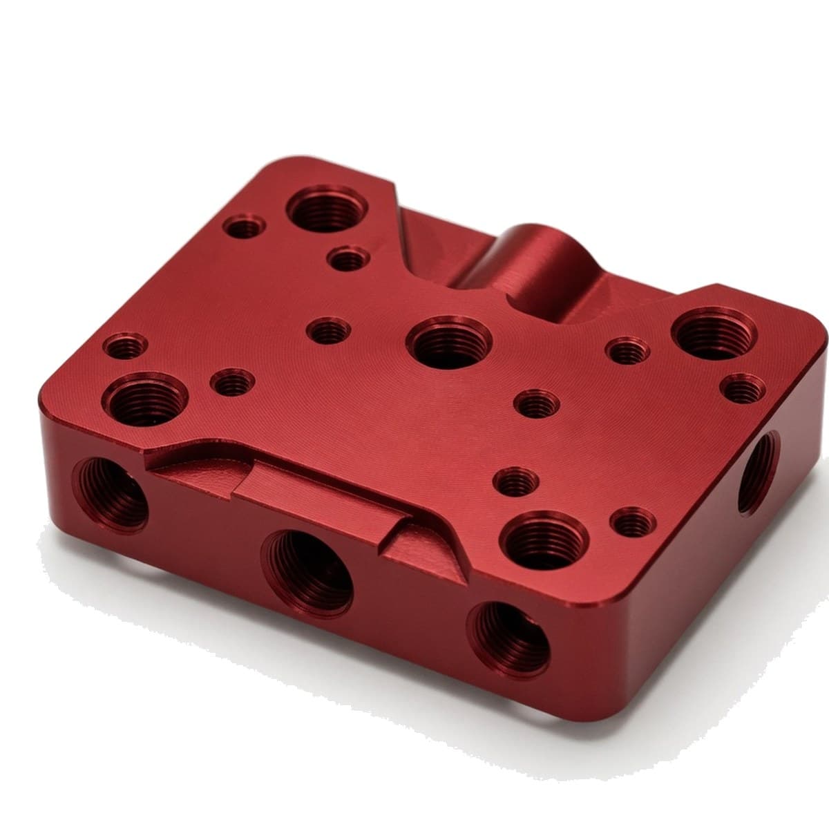 Anodized aluminum manifold block for data-center fluid hardware